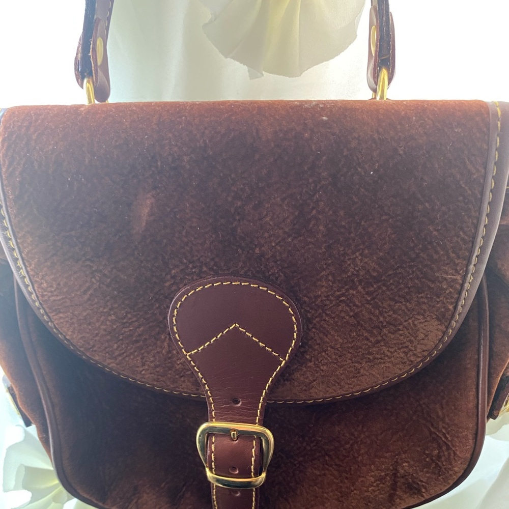 Brown Double Pocket Cross Body Bag. Shoulder Strap Included! Made in Italy